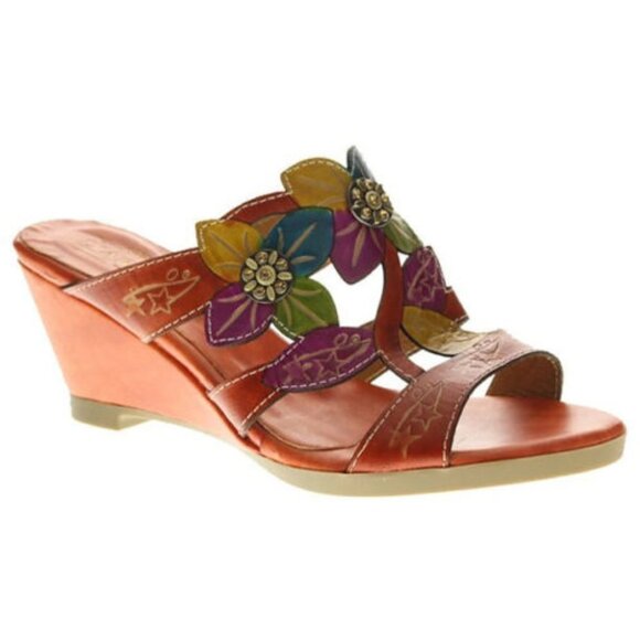 L'artiste Shoes - L'ARTISTE Spring Step Women's Dandy Orange Sandals Wedge Shoes Size 41 US 9.5-10